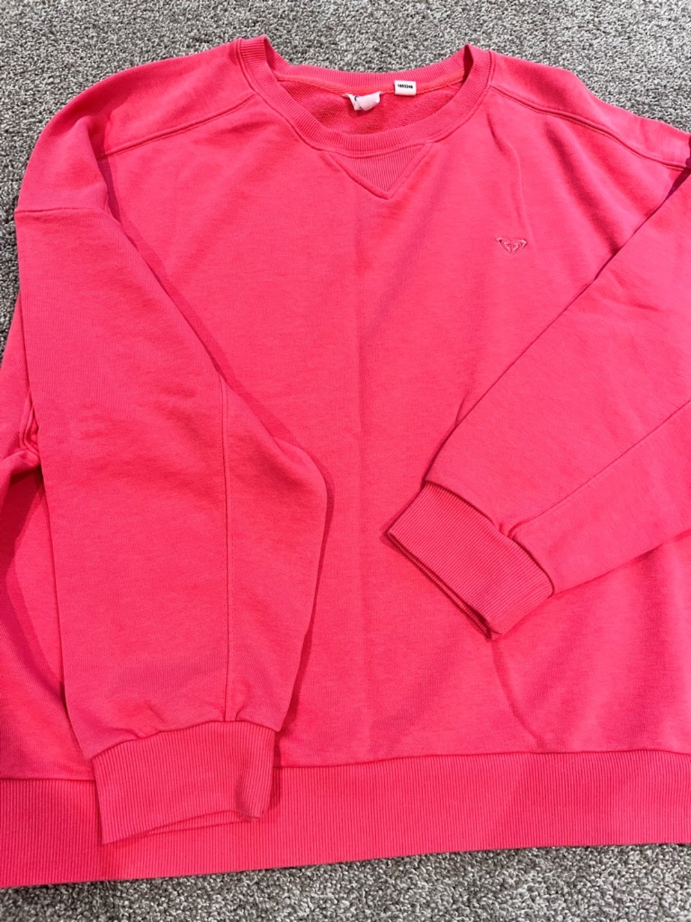 Roxy Pink Crewneck Sweatshirt with Embroidered Logo